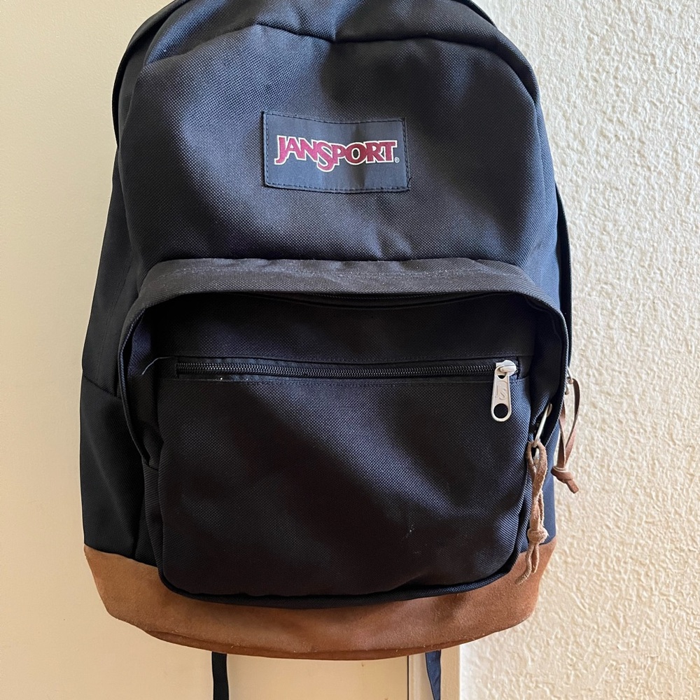 JanSport Classic Black and Tan Backpack